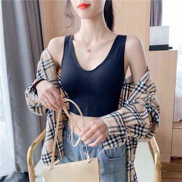 women crop bra female tank vest back running wireless seamless underwear 2022 new l220726, Red;black
women crop bra female tank vest back running wireless seamless underwear 2022 new l220726, Red;black
