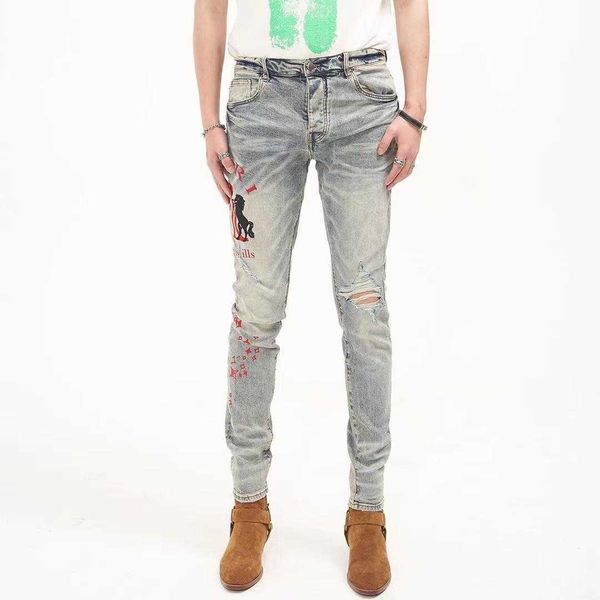 jeans mens designer jeans distressed ripped biker slim fit motorcycle bikers denim fashion mans tide brand dirty yellow mud wash water hole, Blue
jeans mens designer jeans distressed ripped biker slim fit motorcycle bikers denim fashion mans tide brand dirty yellow mud wash water hole, Blue
