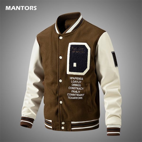 autumn winter men baseball jacket casual embroidery bomber jackets mens streetwear college clothes men jacket outerwear 220809, Black;brown
autumn winter men baseball jacket casual embroidery bomber jackets mens streetwear college clothes men jacket outerwear 220809, Black;brown