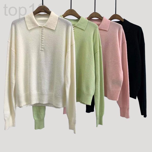 women's knits & tees designer 21st winter th breasted manual hook button lapel polo sweater 12 needle plain cashmere, White
women's knits & tees designer 21st winter th breasted manual hook button lapel polo sweater 12 needle plain cashmere, White