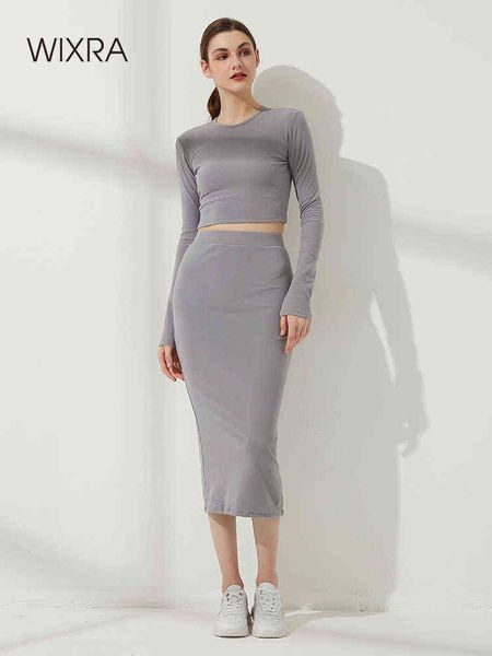 wixra womens elegant sets slim fit t shirts elastic waist mid calf skirts high street suits spring summer t220729, Gray
wixra womens elegant sets slim fit t shirts elastic waist mid calf skirts high street suits spring summer t220729, Gray
