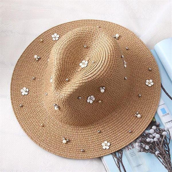 2021 spring new ladies hat wide brim jazz panama sun visor flower pearl rivet straw hat191m, Blue;gray
2021 spring new ladies hat wide brim jazz panama sun visor flower pearl rivet straw hat191m, Blue;gray