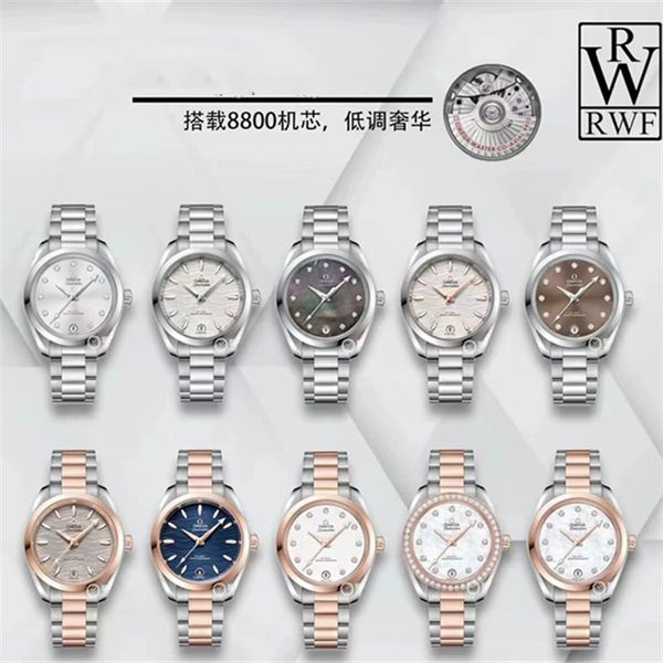 rwf montre de luxe womens watches 34mm 8800 automatic mechanical movement ceramic bezel aisi316l steel case diamond watch wristwatches, Slivery;brown
rwf montre de luxe womens watches 34mm 8800 automatic mechanical movement ceramic bezel aisi316l steel case diamond watch wristwatches, Slivery;brown