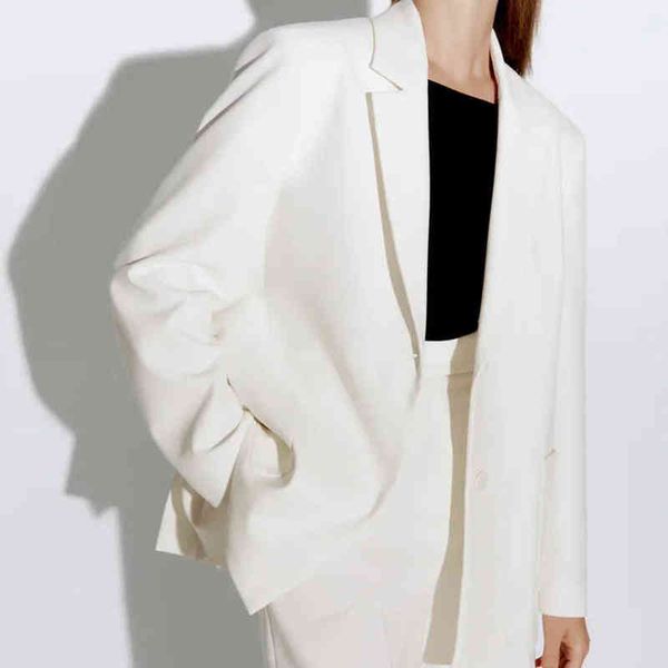 2021 women elegant solid notched streetwear long sleeves loose suit female vintage office lady double breasted blazer casual j220813, White;black
2021 women elegant solid notched streetwear long sleeves loose suit female vintage office lady double breasted blazer casual j220813, White;black