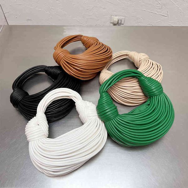 fashion knotted handle bags women creative noodle woven handbag leather luxury designer brand female purses 220322
fashion knotted handle bags women creative noodle woven handbag leather luxury designer brand female purses 220322