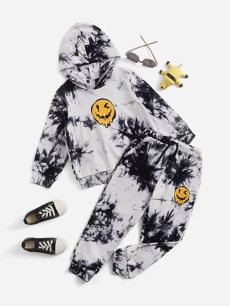 toddler boys cartoon face print tie dye hoodie & drawstring waist sweatpants she, White
toddler boys cartoon face print tie dye hoodie & drawstring waist sweatpants she, White