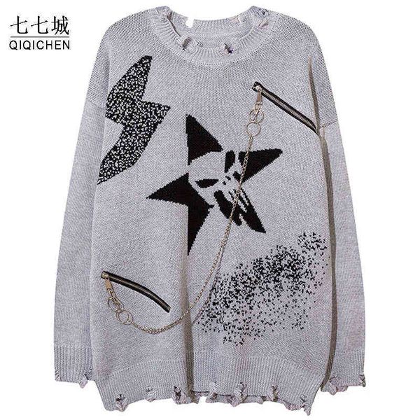 sweater men knitted lightning star skull jumpers pullover gothic punk rock chain knitted sweater oversize casual streetwear t220730, White;black
sweater men knitted lightning star skull jumpers pullover gothic punk rock chain knitted sweater oversize casual streetwear t220730, White;black
