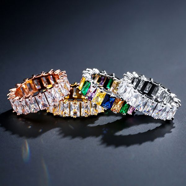 luxury band zircon rings for women eternity promise baguette crystal finger ring engagement wedding jewelry love gift, Silver
luxury band zircon rings for women eternity promise baguette crystal finger ring engagement wedding jewelry love gift, Silver