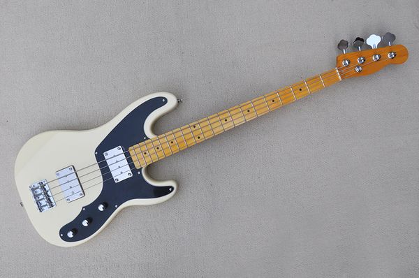 factory custom milk white 4 strings electric bass guitar with black pickguard,chrome hardwares,yellow neck,offer customized
factory custom milk white 4 strings electric bass guitar with black pickguard,chrome hardwares,yellow neck,offer customized