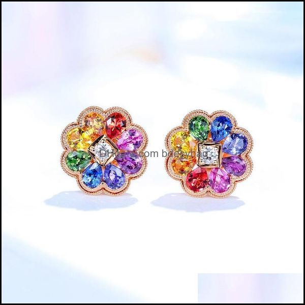 stud earrings jewelry trend flower with rainbow cubic zirconia elegant rose gold for women wedding birthday gift dhhwj, Golden;silver
stud earrings jewelry trend flower with rainbow cubic zirconia elegant rose gold for women wedding birthday gift dhhwj, Golden;silver