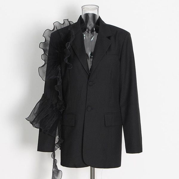 women's suits & blazers women blazer dress single breasted long sleeve ruffle ladies black white suit coat irregular loose jacketwomen&, White;black
women's suits & blazers women blazer dress single breasted long sleeve ruffle ladies black white suit coat irregular loose jacketwomen&, White;black