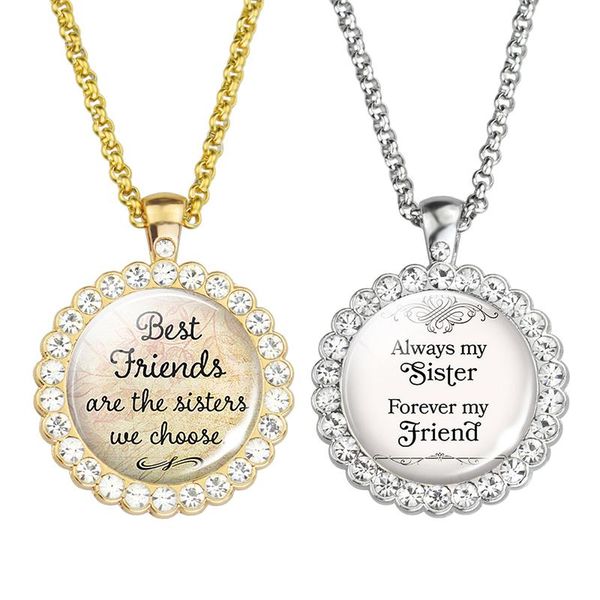 pendant necklaces friendship quote necklace rhinestone crystal friend sisters jewelry gift for women men, Silver
pendant necklaces friendship quote necklace rhinestone crystal friend sisters jewelry gift for women men, Silver
