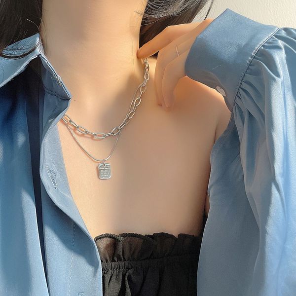 ins hip hop kuchao letters square plate sweater chain internet celebrity double layer chain men and women couple necklace cold style necklac, White;black
ins hip hop kuchao letters square plate sweater chain internet celebrity double layer chain men and women couple necklace cold style necklac, White;black