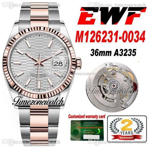ewf 36mm 126231 a3235 automatic mens watch two tone rose gold silver fluted dial 904l steel oystersteel bracelet with warranty card super ed, Slivery;brown
ewf 36mm 126231 a3235 automatic mens watch two tone rose gold silver fluted dial 904l steel oystersteel bracelet with warranty card super ed, Slivery;brown