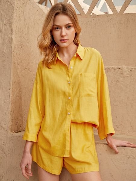 drop shoulder pocket patched blouse x1i6#, White
drop shoulder pocket patched blouse x1i6#, White