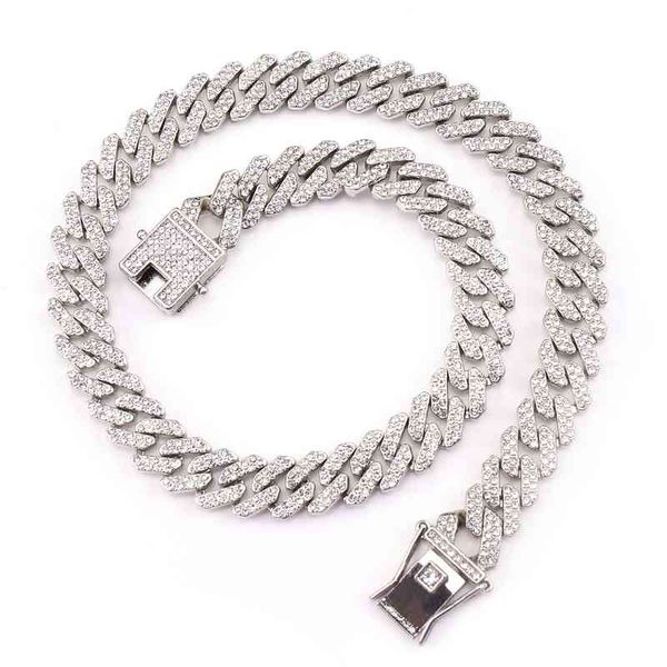 12mm gold sier plated bling iced out cz hip hop jewelry mens link diamond miami cuban chain necklace, Silver
12mm gold sier plated bling iced out cz hip hop jewelry mens link diamond miami cuban chain necklace, Silver