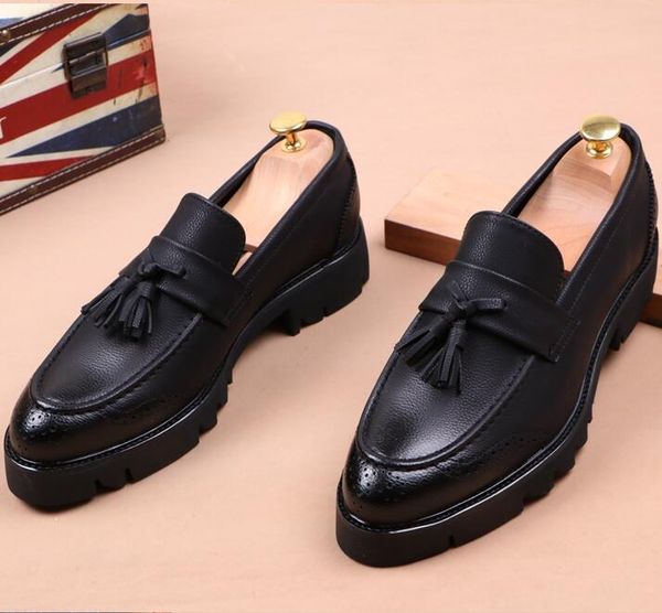 italian designer men casual wedding party formal dress shoes cow leather shoes slip-on tassels shoe breathable platform loafers sapato da055, Black
italian designer men casual wedding party formal dress shoes cow leather shoes slip-on tassels shoe breathable platform loafers sapato da055, Black