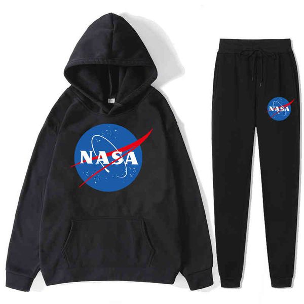 2021 men's and wo sweater set nasa autumn winter plush loose large, Gray