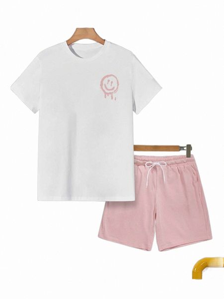 men cartoon graphic tee & drawstring waist shorts v9d4#, Gray
men cartoon graphic tee & drawstring waist shorts v9d4#, Gray