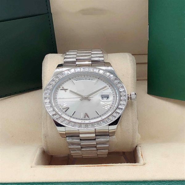2020 new quality day date mens mechanical stainless 316l steel 41mm automatic movement fashion diamond watches waterproof wristwat328r, Slivery;brown
2020 new quality day date mens mechanical stainless 316l steel 41mm automatic movement fashion diamond watches waterproof wristwat328r, Slivery;brown