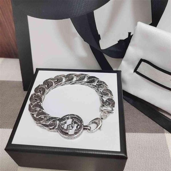 70% off outlet online clasp double g-chain bracelet trend cuba stripe chain men's and women's same pair store whole304j, Golden;silver