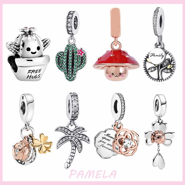 925 sterling silver cactus lucky grass beads life tree charms diy for pandora bracelet, Black
925 sterling silver cactus lucky grass beads life tree charms diy for pandora bracelet, Black