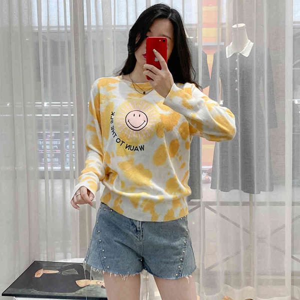 women's sweaters s home early autumn yellow tie dyed smiley face letter embroidery sweater women's college style loose thin ts9f, White;black
women's sweaters s home early autumn yellow tie dyed smiley face letter embroidery sweater women's college style loose thin ts9f, White;black