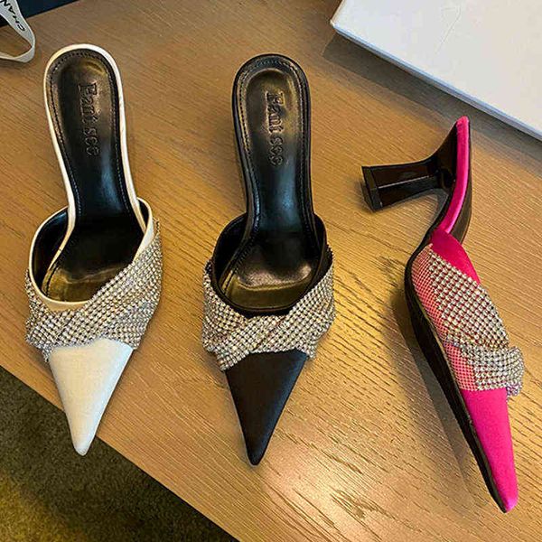 slippers 2022 new mules women high heels shoes female fashion pointed toe rhinestone ladies casual outdoor pumps 220518, Black
slippers 2022 new mules women high heels shoes female fashion pointed toe rhinestone ladies casual outdoor pumps 220518, Black