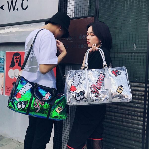 pu waterproof travel bag fashion sequins handbag large capacity yoga fitness handbags men and women shoulder s luggage 220509
pu waterproof travel bag fashion sequins handbag large capacity yoga fitness handbags men and women shoulder s luggage 220509