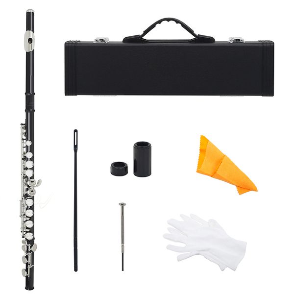 16 hole flute woodwind instrument black c key brass with leather box musical instrument accessories
16 hole flute woodwind instrument black c key brass with leather box musical instrument accessories