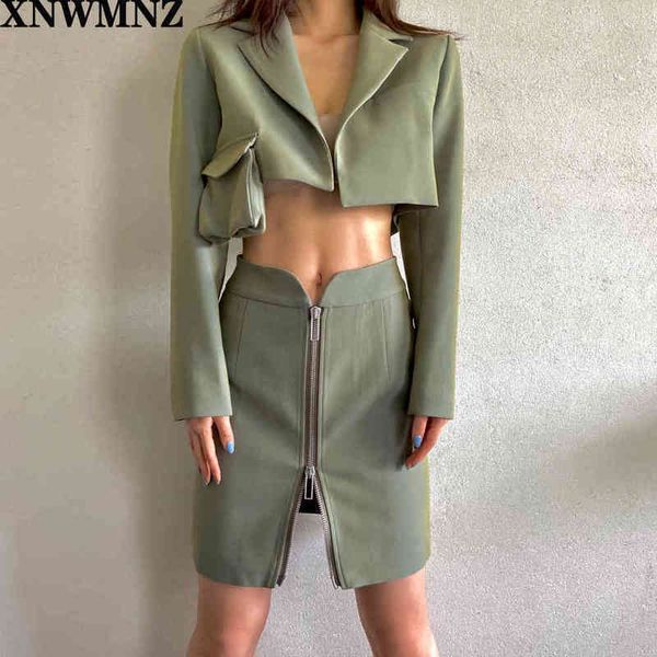 xnwmnz za women limited edition green pocket short suit flight attendant zipper textured skirt set retro skirts 210513, Black
xnwmnz za women limited edition green pocket short suit flight attendant zipper textured skirt set retro skirts 210513, Black
