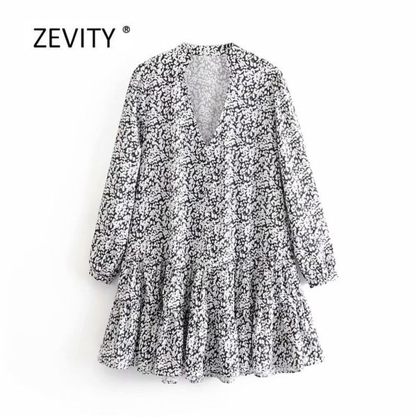 french style women elegant v neck printing hem pleated ruffles mini dress ladies chic long sleve casual loose dresses ds3004 210303, Black;gray
french style women elegant v neck printing hem pleated ruffles mini dress ladies chic long sleve casual loose dresses ds3004 210303, Black;gray