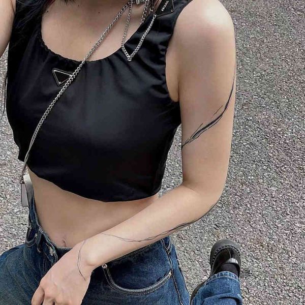 womens designers vest t shirts with triangle badge fashion luxury brand p lady t-shirt sleeveless tees clothing tshirt unjb, White
womens designers vest t shirts with triangle badge fashion luxury brand p lady t-shirt sleeveless tees clothing tshirt unjb, White