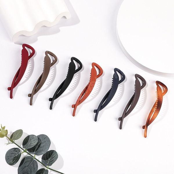 solid color frosted banana clip fashion ponytail holder hair clips hairpins barrettes women's hair accessories, Slivery;white
solid color frosted banana clip fashion ponytail holder hair clips hairpins barrettes women's hair accessories, Slivery;white