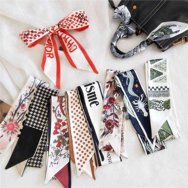 designer silk head bag diior hair scarf tarot chic new long strip binding bag handle small scarf ribbon imitation silk hair band, Blue;gray
designer silk head bag diior hair scarf tarot chic new long strip binding bag handle small scarf ribbon imitation silk hair band, Blue;gray