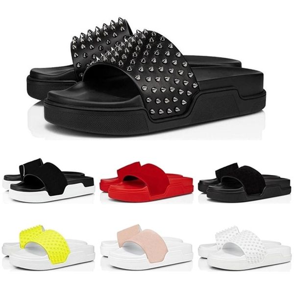 quailty bottom red flip flops leather slippers slides sandals men women triple black white yellow pink spikes summer mens outd298y
quailty bottom red flip flops leather slippers slides sandals men women triple black white yellow pink spikes summer mens outd298y
