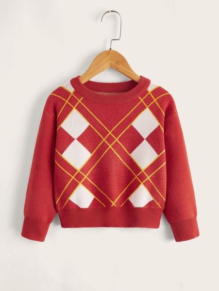 toddler boys argyle pattern sweater she01, Blue