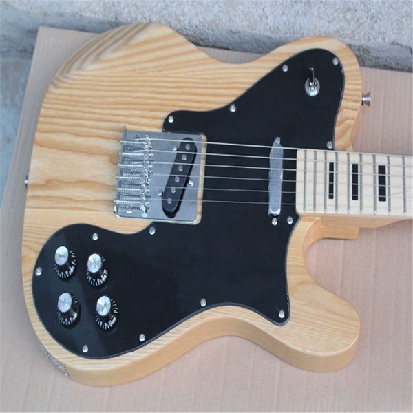 custom 6-string electric guitar, wood color chrome plated hardware black decorative board, maple fingerboard
custom 6-string electric guitar, wood color chrome plated hardware black decorative board, maple fingerboard