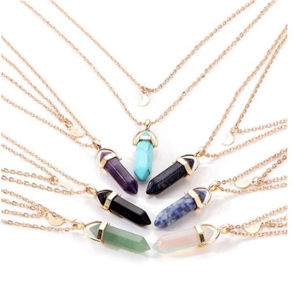 chakra necklace hexagon column fashion moon crescent bullet pendulum pendant necklace gc1019, Silver
chakra necklace hexagon column fashion moon crescent bullet pendulum pendant necklace gc1019, Silver