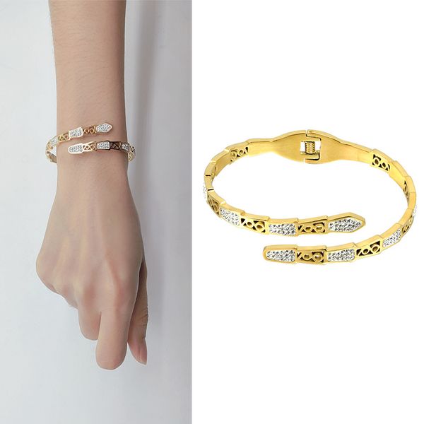 new design zircon cuff bangles snake fashion bracelets for women stainless steel luxury brand jewelry accessories natural stones customized, Black
new design zircon cuff bangles snake fashion bracelets for women stainless steel luxury brand jewelry accessories natural stones customized, Black