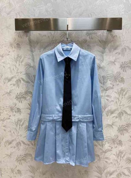 designer womens dress p..da student style triangle logo panel lapel tie shirt dress luxury summer party dresses for women 0912, Black;gray
designer womens dress p..da student style triangle logo panel lapel tie shirt dress luxury summer party dresses for women 0912, Black;gray