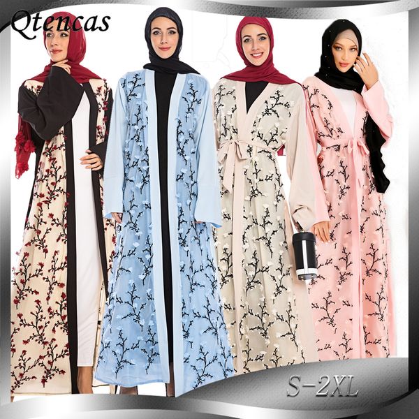 open abaya kimono muslim fashion hijab dress 3d flower embroidery abayas for women dubai long dresses pakistani islamic clothing, Red
open abaya kimono muslim fashion hijab dress 3d flower embroidery abayas for women dubai long dresses pakistani islamic clothing, Red