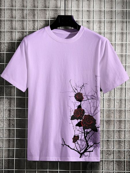 men tree & floral print tee s5kw#, White;black
men tree & floral print tee s5kw#, White;black