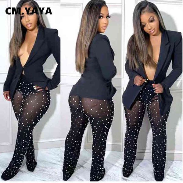 cm yaya elegant women beaded mesh see although pants suit and long sleeve blazer matching set tracksuit two 2piece set outfits j220813, White;black
cm yaya elegant women beaded mesh see although pants suit and long sleeve blazer matching set tracksuit two 2piece set outfits j220813, White;black