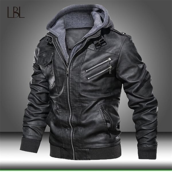 men faux leather jacket motorcycle jacket men's windbreaker hooded pu jackets male outwear warm biker plus velvet retro coats 201128, Black
men faux leather jacket motorcycle jacket men's windbreaker hooded pu jackets male outwear warm biker plus velvet retro coats 201128, Black