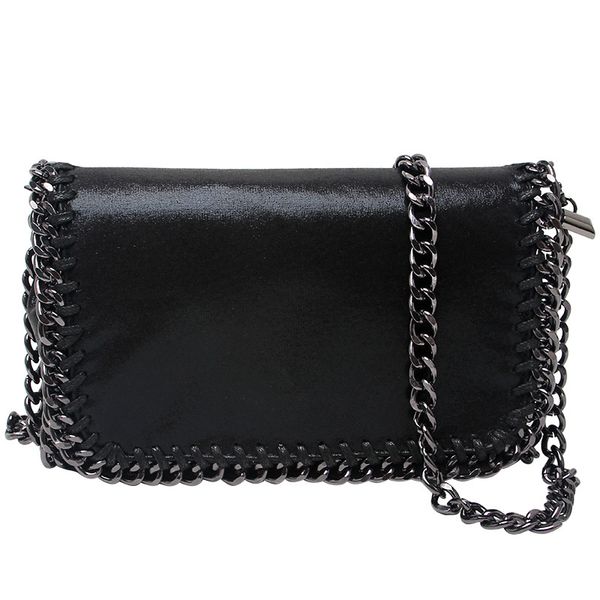 designer bag flap crossbody bags with metal chains and solid colors 23cm
