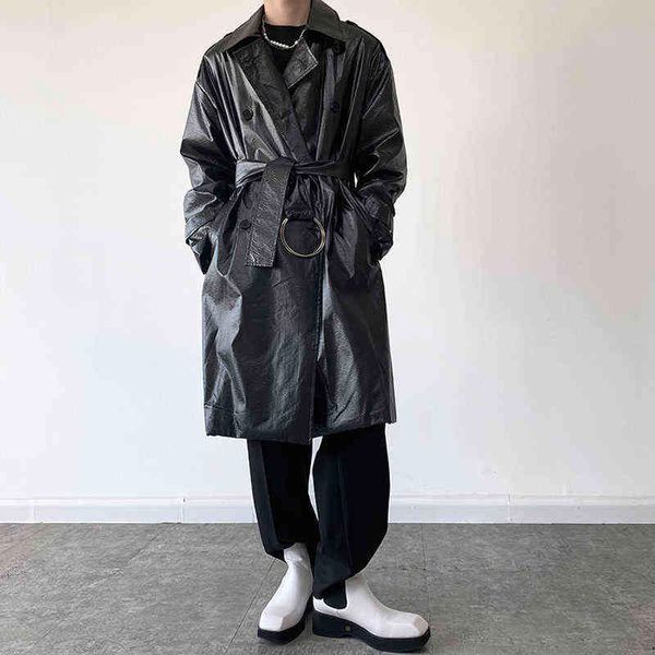 trenchcoat men pleated faux leather long trench coat male streetwear vintage double breasted belt windbreaker jacket overcoat t220728, Black
trenchcoat men pleated faux leather long trench coat male streetwear vintage double breasted belt windbreaker jacket overcoat t220728, Black