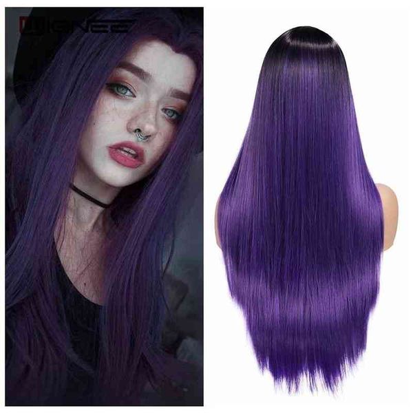 wignee long synthetic wig straight hair middle part for women ombre purple natural glueless daily/cosplay female wigs 220622, Black
wignee long synthetic wig straight hair middle part for women ombre purple natural glueless daily/cosplay female wigs 220622, Black