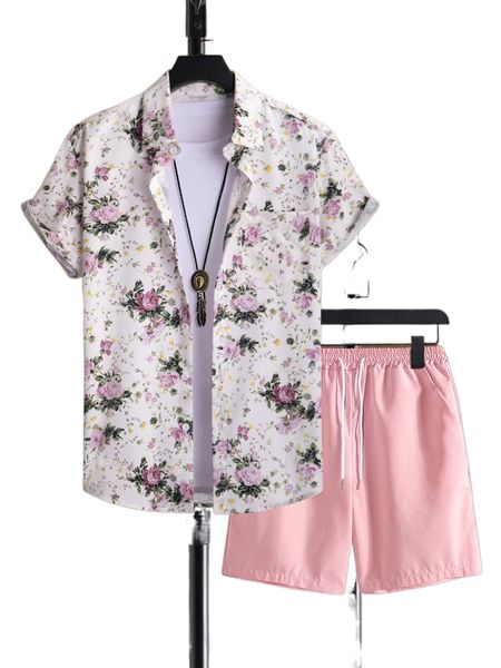 men floral print shirt & drawstring waist shorts without tee q5cg#, Gray
men floral print shirt & drawstring waist shorts without tee q5cg#, Gray
