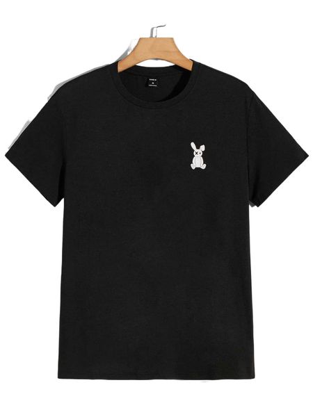 men rabbit print tee w31y#, White;black 
men rabbit print tee w31y#, White;black